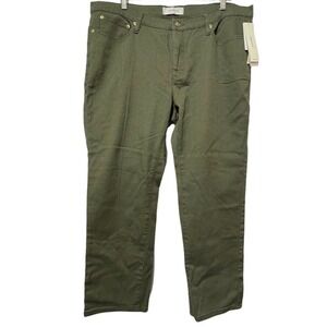 Workshop by Andrea Jovine Women's Pants Sz 16W Twill Hilltop Green New with Tag